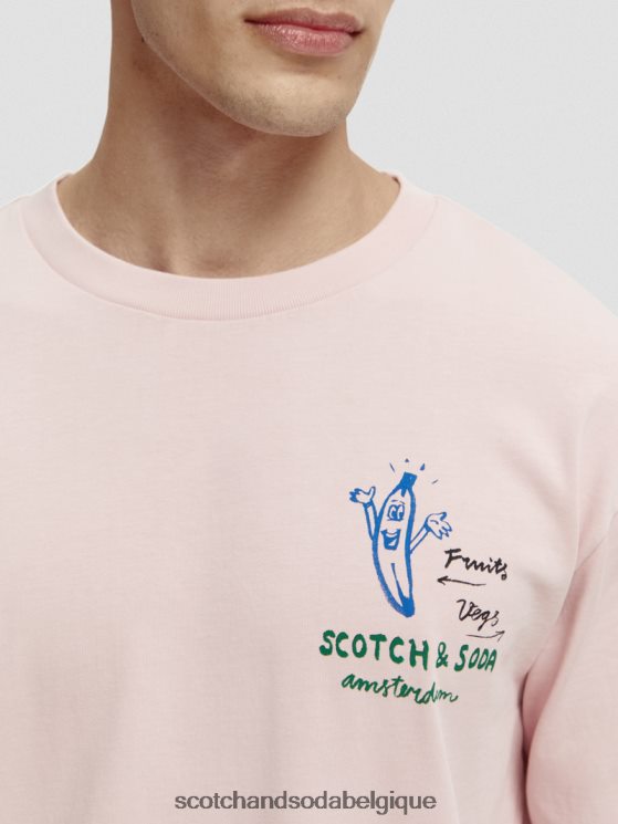 vêtements Scotch & Soda t-shirt à manches longues en coton biologique- Scotch and Soda femme rose 6BZRBF392