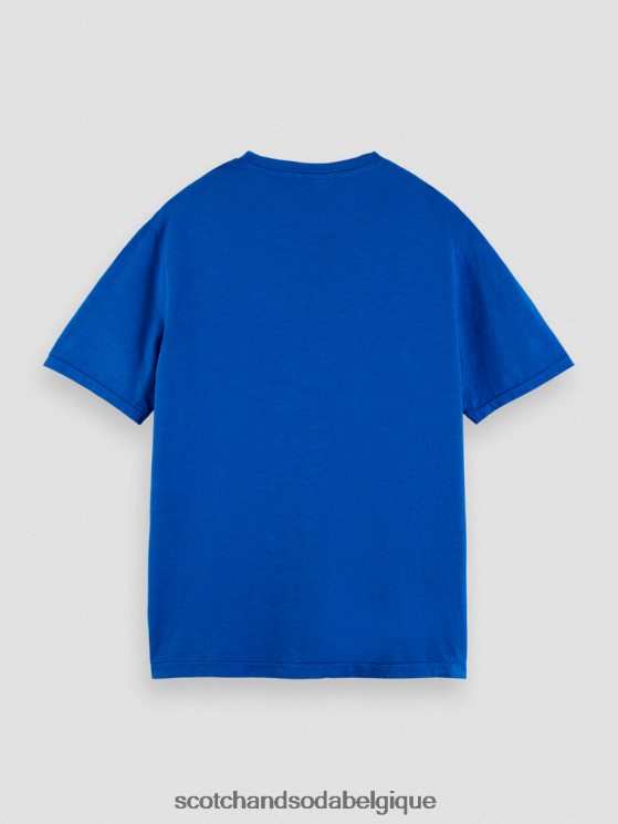 vêtements Scotch & Soda t-shirt à motif artistique en jersey biologique- Scotch and Soda Liﾨﾨge iris bleu 6BZRBF366