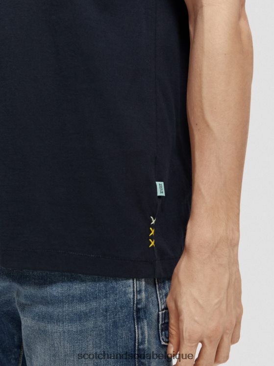 vêtements Scotch & Soda t-shirt à motif brodé- Scotch and Soda Liﾨﾨge marine 6BZRBF393