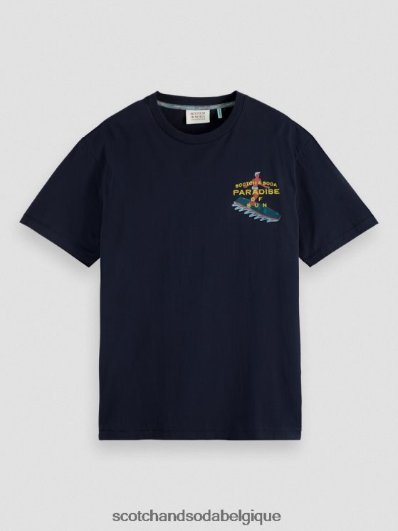 vêtements Scotch & Soda t-shirt à motif brodé- Scotch and Soda Liﾨﾨge marine 6BZRBF393