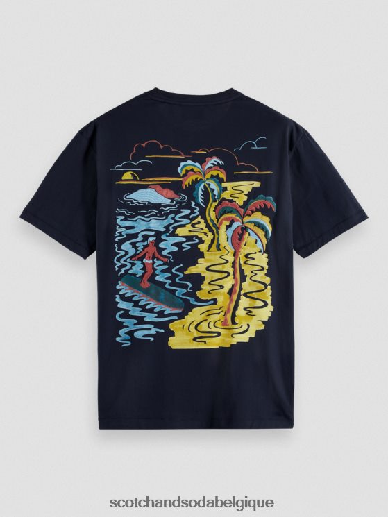 vêtements Scotch & Soda t-shirt à motif brodé- Scotch and Soda Liﾨﾨge marine 6BZRBF393