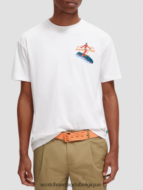 vêtements Scotch & Soda t-shirt à motif brodé- Scotch and Soda parfum blanc 6BZRBF394