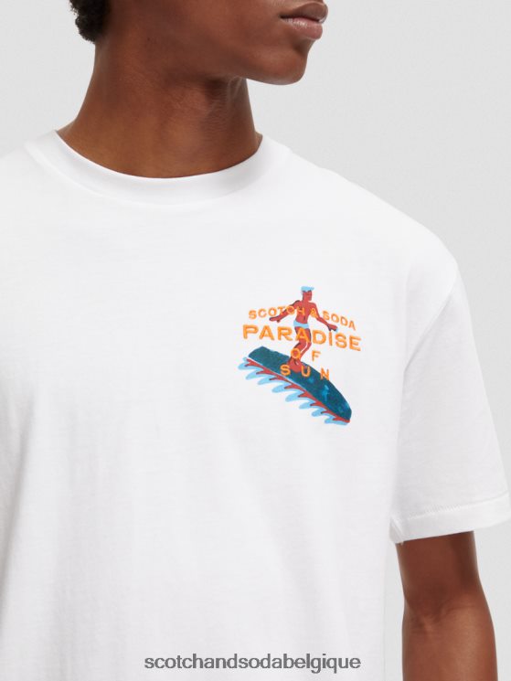 vêtements Scotch & Soda t-shirt à motif brodé- Scotch and Soda parfum blanc 6BZRBF394