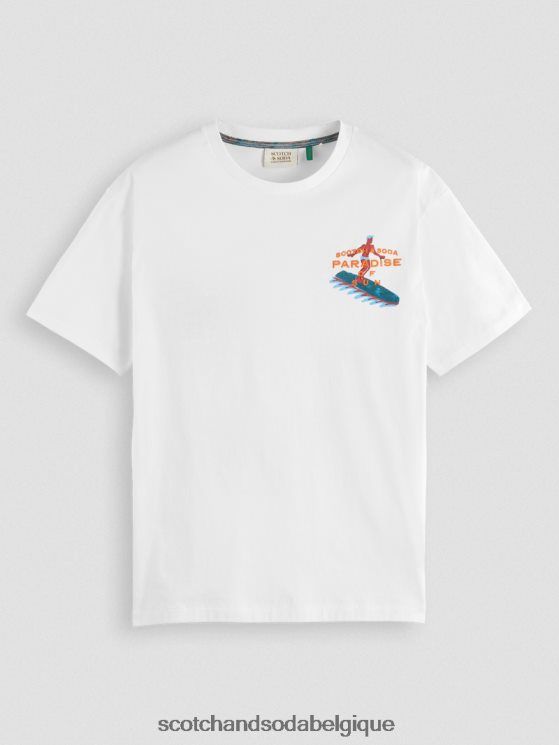 vêtements Scotch & Soda t-shirt à motif brodé- Scotch and Soda parfum blanc 6BZRBF394