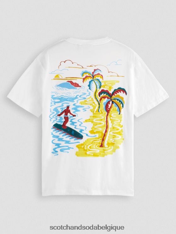 vêtements Scotch & Soda t-shirt à motif brodé- Scotch and Soda parfum blanc 6BZRBF394