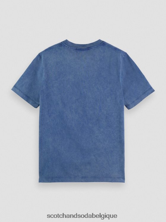 vêtements Scotch & Soda t-shirt à motif imprimé coupe classique teint en pièce- Scotch and Soda Bruxelles marin 6BZRBF354