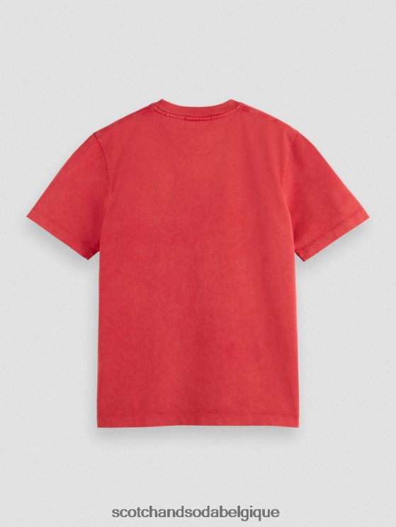 vêtements Scotch & Soda t-shirt à motif imprimé coupe classique teint en pièce- Scotch and Soda Liﾨﾨge tulipe rouge 6BZRBF357