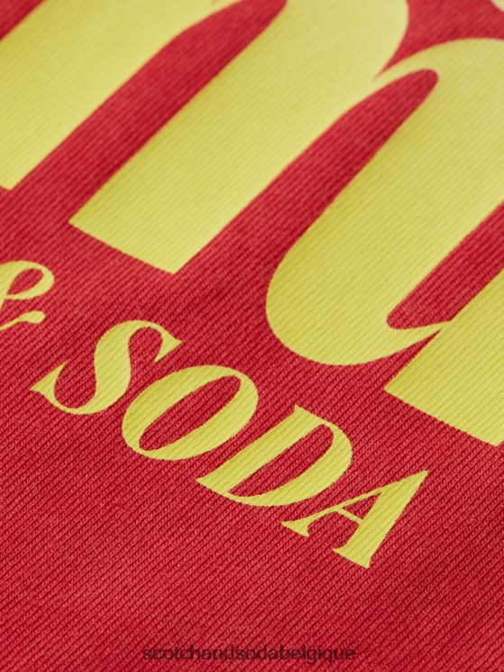 vêtements Scotch & Soda t-shirt à motif imprimé coupe classique teint en pièce- Scotch and Soda Liﾨﾨge tulipe rouge 6BZRBF357