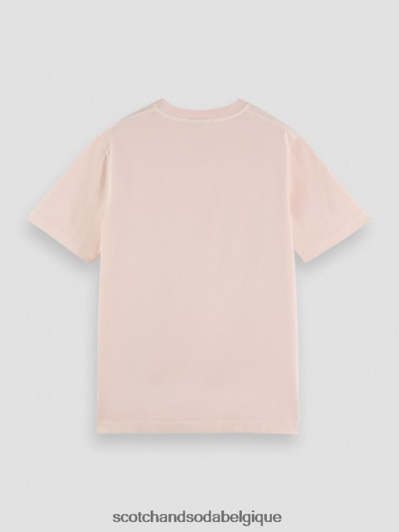 vêtements Scotch & Soda t-shirt à motif imprimé coupe classique teint en pièce- Scotch and Soda femme rose 6BZRBF356