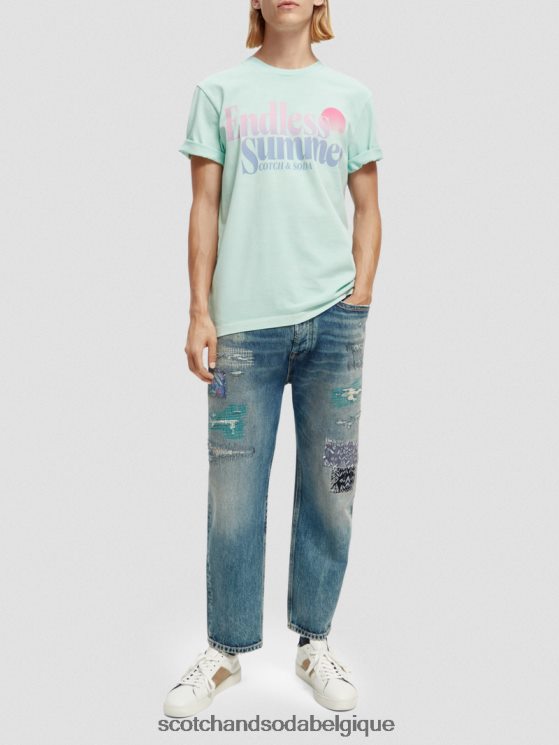 vêtements Scotch & Soda t-shirt à motif imprimé coupe classique teint en pièce- Scotch and Soda parfum baie 6BZRBF358