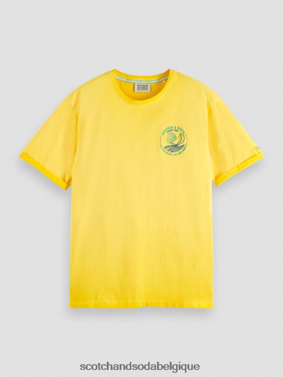 vêtements Scotch & Soda t-shirt à motif imprimé teint à froid- Scotch and Soda Liﾨﾨge soleil 6BZRBF375