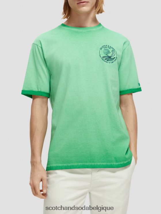 vêtements Scotch & Soda t-shirt à motif imprimé teint à froid- Scotch and Soda parfum vert amazonien 6BZRBF376
