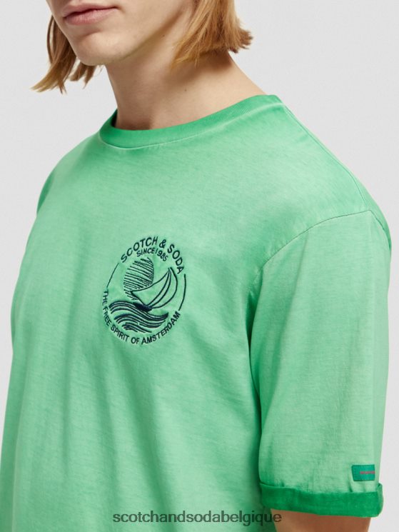 vêtements Scotch & Soda t-shirt à motif imprimé teint à froid- Scotch and Soda parfum vert amazonien 6BZRBF376
