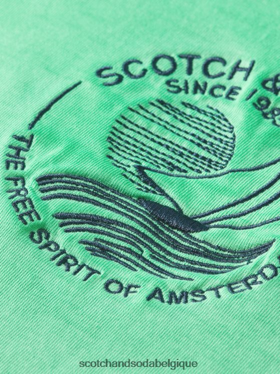 vêtements Scotch & Soda t-shirt à motif imprimé teint à froid- Scotch and Soda parfum vert amazonien 6BZRBF376