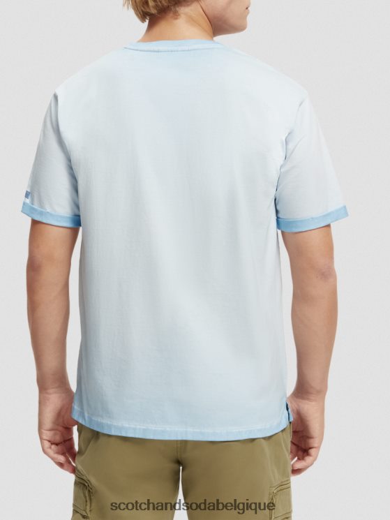 vêtements Scotch & Soda t-shirt à motif imprimé teint à froid- Scotch and Soda shop near me bleu de mer 6BZRBF378