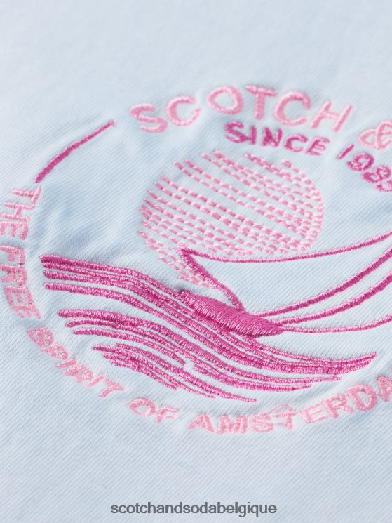 vêtements Scotch & Soda t-shirt à motif imprimé teint à froid- Scotch and Soda shop near me bleu de mer 6BZRBF378