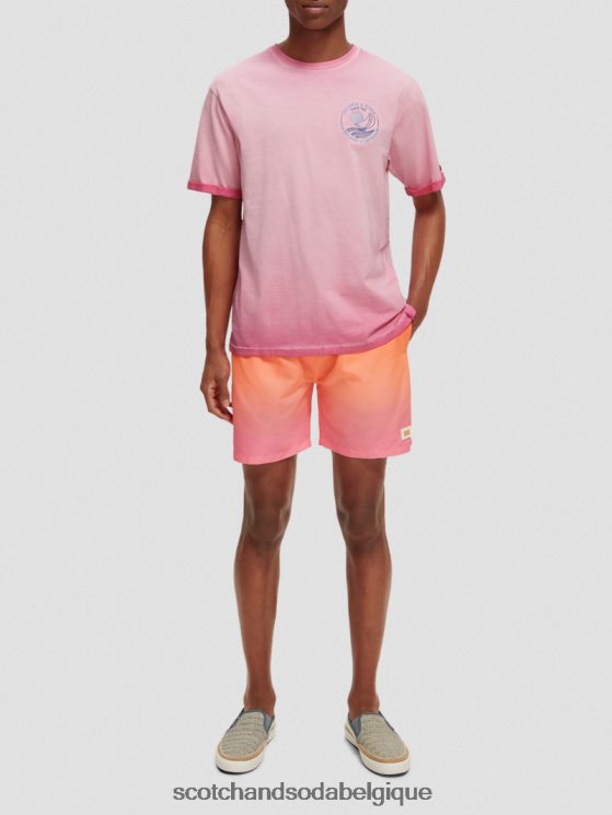 vêtements Scotch & Soda t-shirt à motif imprimé teint à froid- Scotch and Soda shop online cerise 6BZRBF377