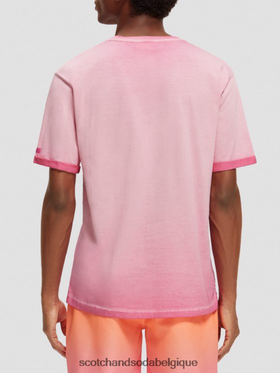 vêtements Scotch & Soda t-shirt à motif imprimé teint à froid- Scotch and Soda shop online cerise 6BZRBF377
