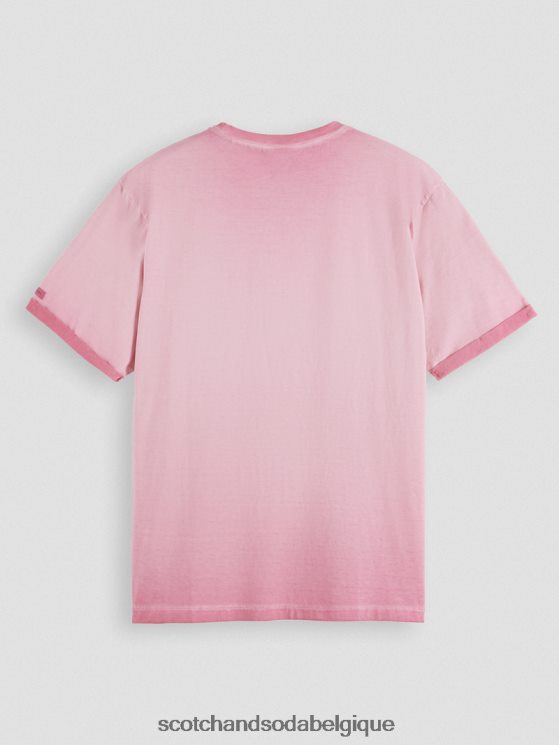 vêtements Scotch & Soda t-shirt à motif imprimé teint à froid- Scotch and Soda shop online cerise 6BZRBF377