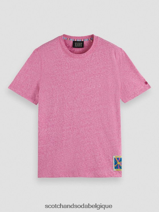 vêtements Scotch & Soda t-shirt à patch chiné- Scotch and Soda Belgique cerise mélangée 6BZRBF371