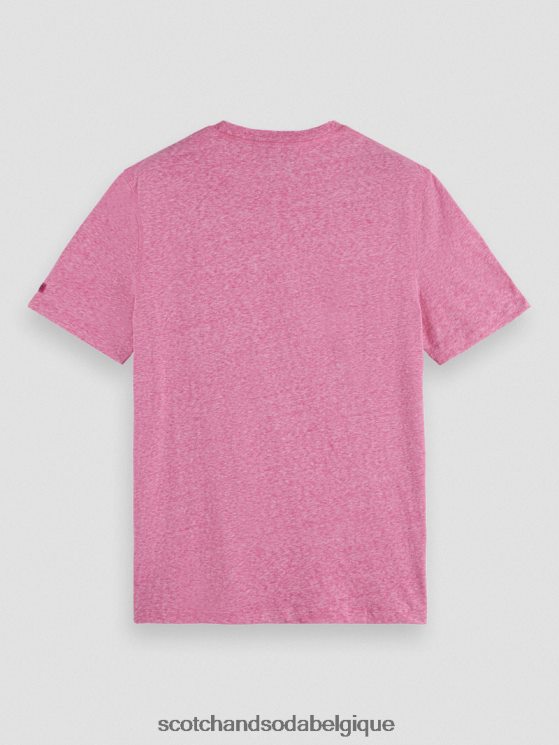 vêtements Scotch & Soda t-shirt à patch chiné- Scotch and Soda Belgique cerise mélangée 6BZRBF371
