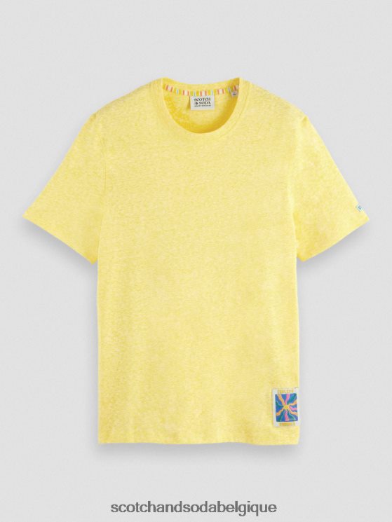 vêtements Scotch & Soda t-shirt à patch chiné- Scotch and Soda outlet mélange de soleil 6BZRBF370