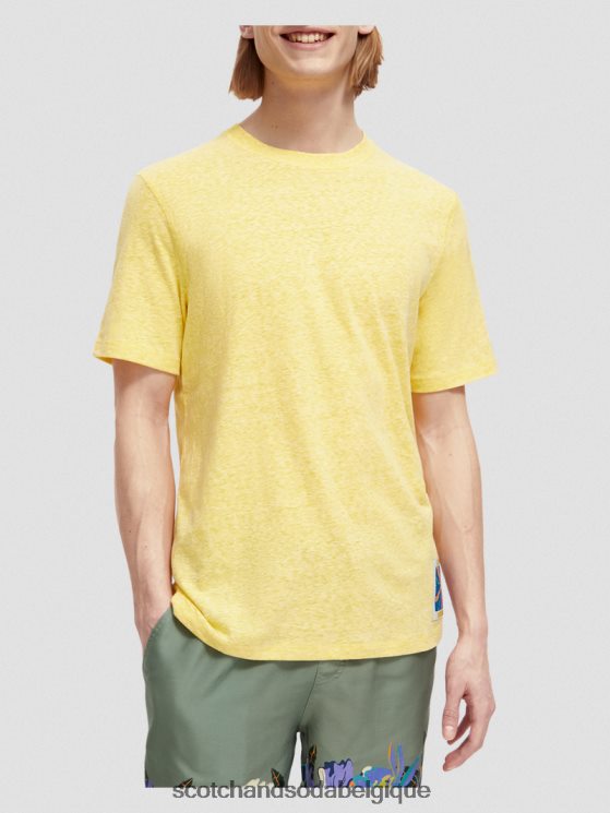 vêtements Scotch & Soda t-shirt à patch chiné- Scotch and Soda outlet mélange de soleil 6BZRBF370