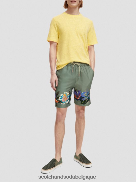 vêtements Scotch & Soda t-shirt à patch chiné- Scotch and Soda outlet mélange de soleil 6BZRBF370