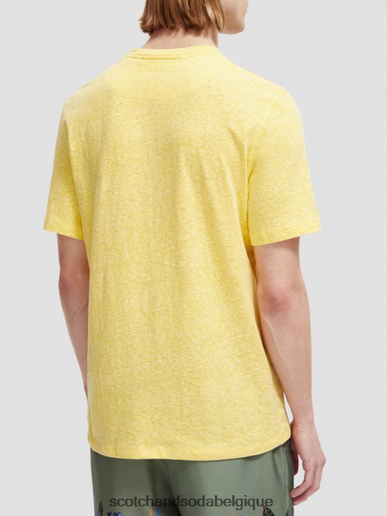 vêtements Scotch & Soda t-shirt à patch chiné- Scotch and Soda outlet mélange de soleil 6BZRBF370
