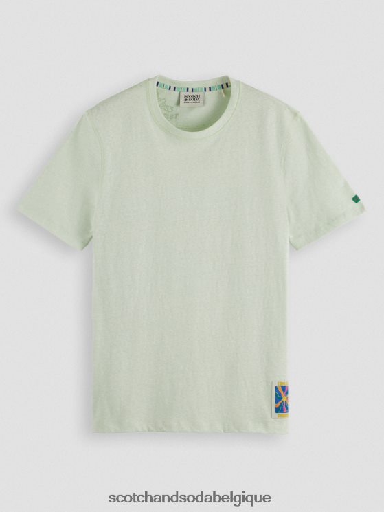 vêtements Scotch & Soda t-shirt à patch chiné- Scotch and Soda shop near me mélange de menthe 6BZRBF369