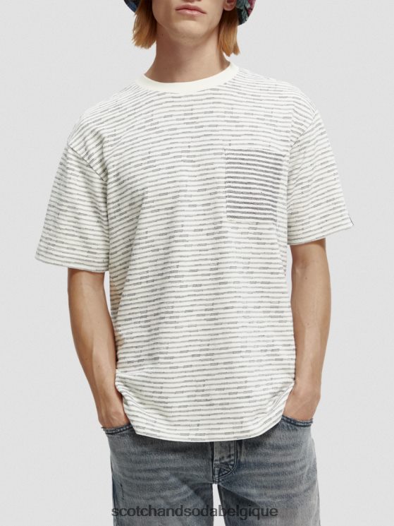 vêtements Scotch & Soda t-shirt à poche en coton biologique rayé- Scotch and Soda shop near me combiner un 6BZRBF396