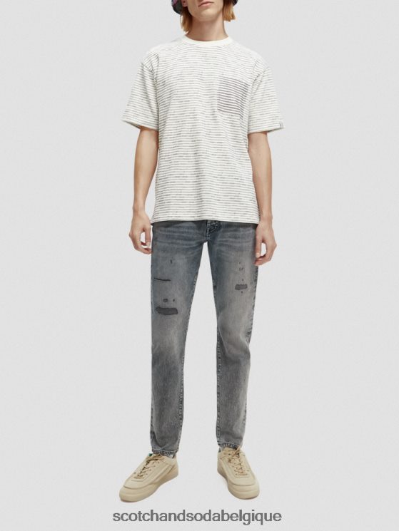 vêtements Scotch & Soda t-shirt à poche en coton biologique rayé- Scotch and Soda shop near me combiner un 6BZRBF396