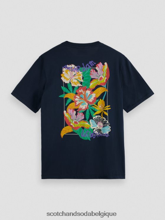 vêtements Scotch & Soda t-shirt ras du cou à motif artistique- Scotch and Soda Belgique noir 6BZRBF380