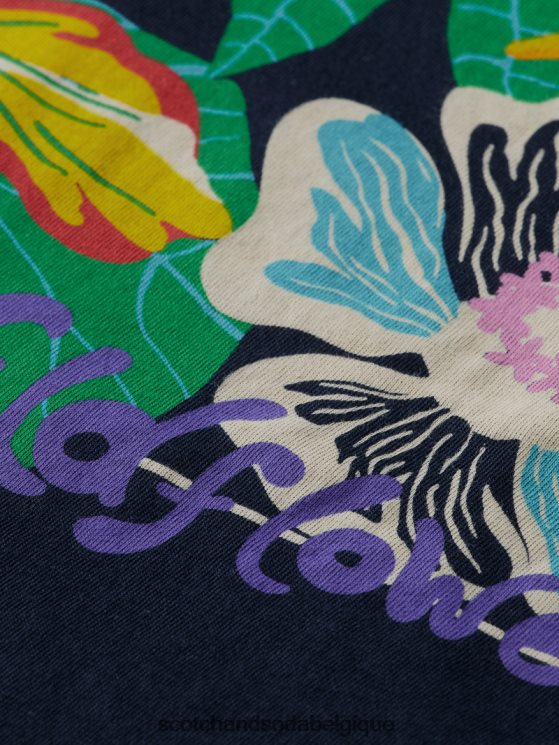 vêtements Scotch & Soda t-shirt ras du cou à motif artistique- Scotch and Soda Belgique noir 6BZRBF380