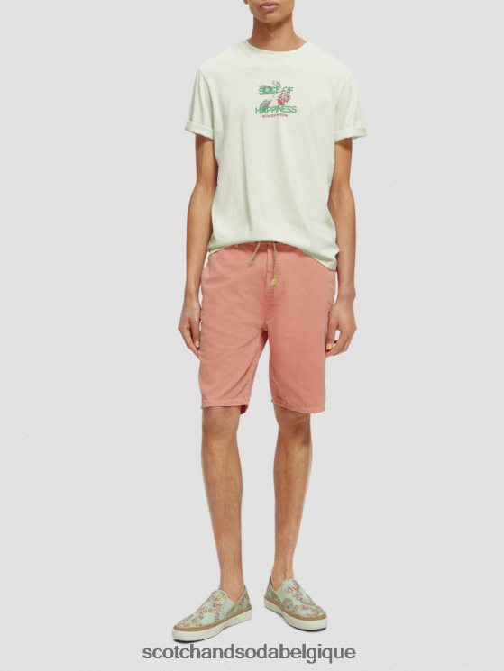 vêtements Scotch & Soda t-shirt ras du cou à motif artistique- Scotch and Soda Bruxelles menthe 6BZRBF381