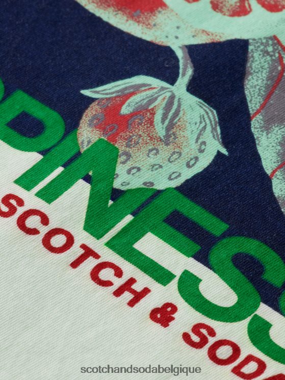 vêtements Scotch & Soda t-shirt ras du cou à motif artistique- Scotch and Soda Bruxelles menthe 6BZRBF381