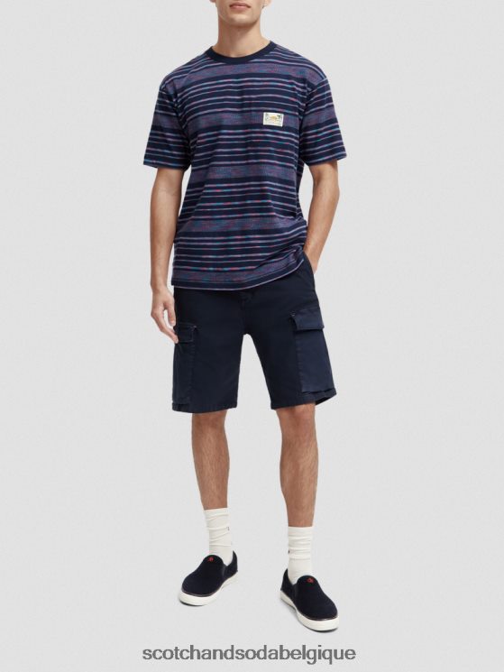 vêtements Scotch & Soda t-shirt rayé en jersey biologique- Scotch and Soda shop online multi-rayures 6BZRBF413