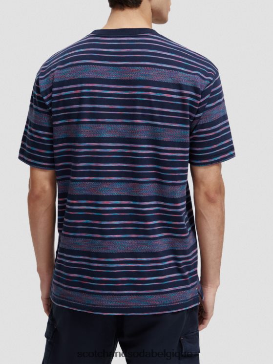 vêtements Scotch & Soda t-shirt rayé en jersey biologique- Scotch and Soda shop online multi-rayures 6BZRBF413