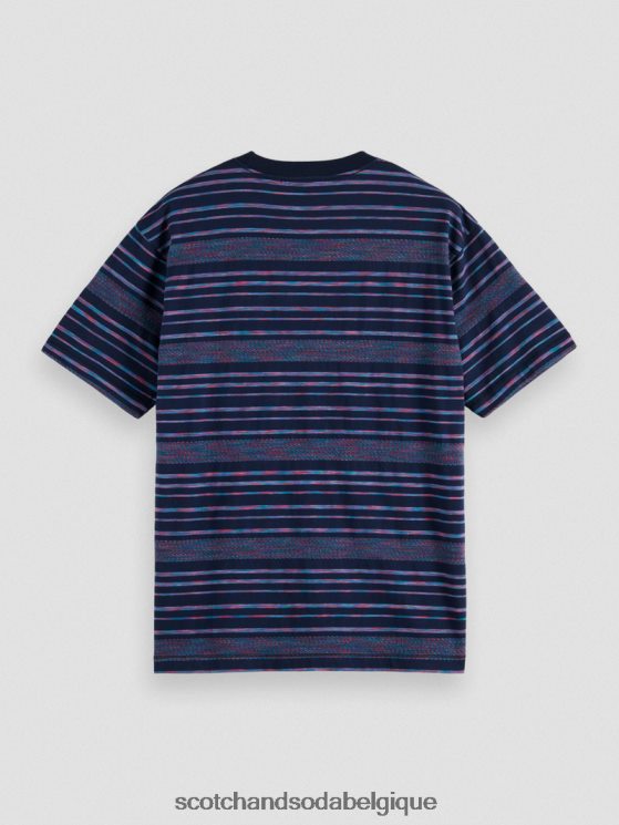 vêtements Scotch & Soda t-shirt rayé en jersey biologique- Scotch and Soda shop online multi-rayures 6BZRBF413