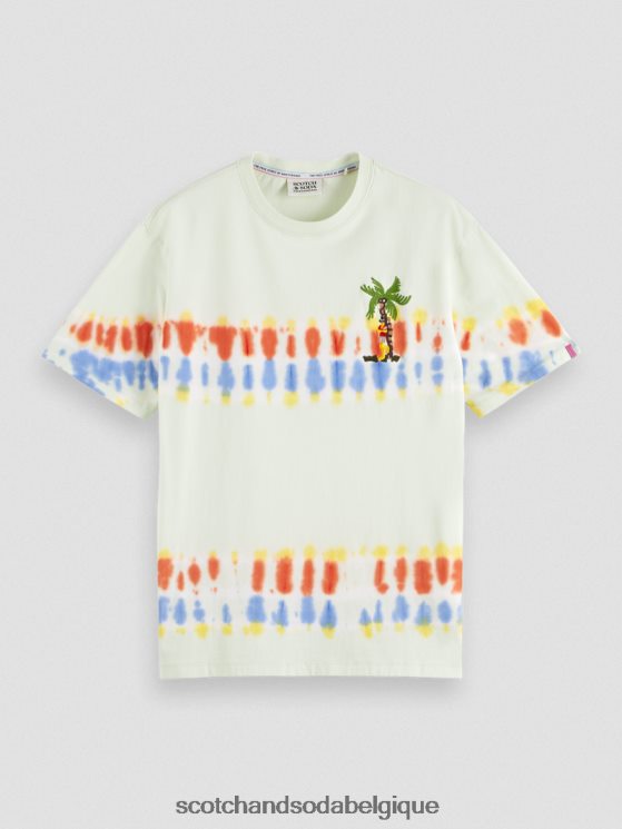 vêtements Scotch & Soda t-shirt tie-dye à broderie artistique- Scotch and Soda parfum teinture à cravate à la menthe 6BZRBF439