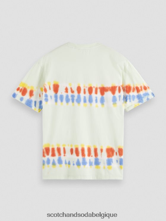 vêtements Scotch & Soda t-shirt tie-dye à broderie artistique- Scotch and Soda parfum teinture à cravate à la menthe 6BZRBF439