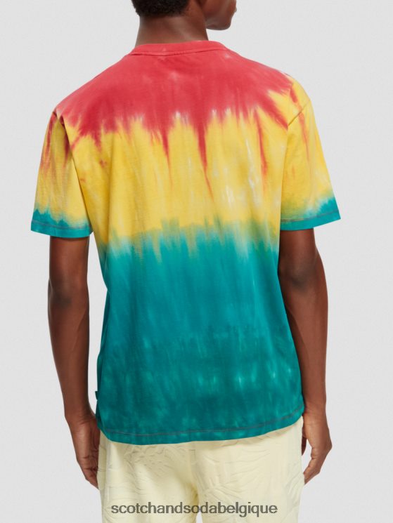 vêtements Scotch & Soda t-shirt tie-dye à broderie artistique- Scotch and Soda shop near me teinture à nouer multicolore 6BZRBF441