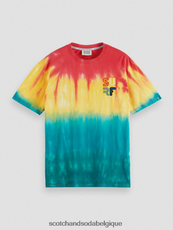 vêtements Scotch & Soda t-shirt tie-dye à broderie artistique- Scotch and Soda shop near me teinture à nouer multicolore 6BZRBF441