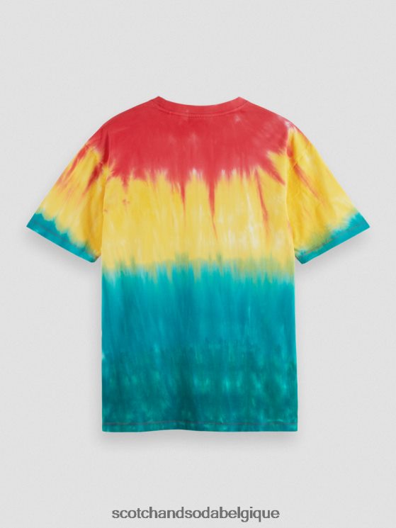 vêtements Scotch & Soda t-shirt tie-dye à broderie artistique- Scotch and Soda shop near me teinture à nouer multicolore 6BZRBF441