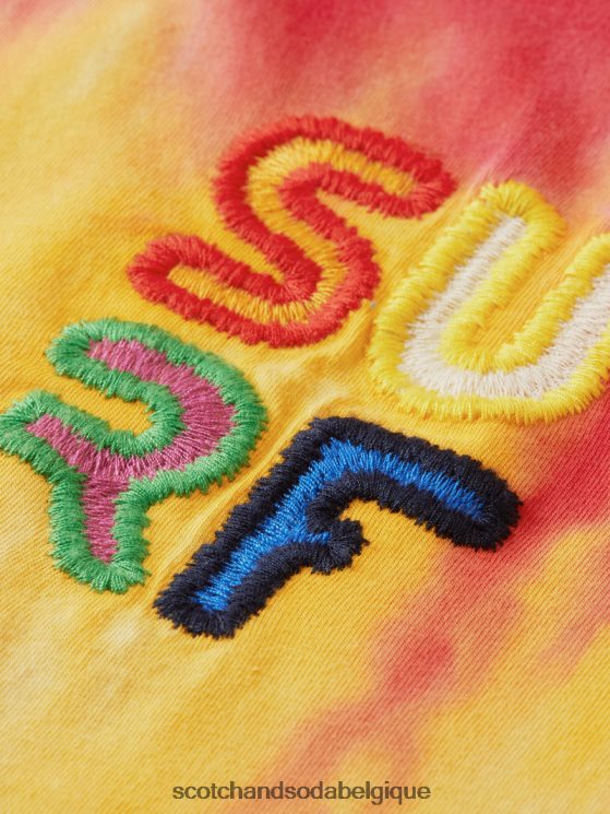 vêtements Scotch & Soda t-shirt tie-dye à broderie artistique- Scotch and Soda shop near me teinture à nouer multicolore 6BZRBF441