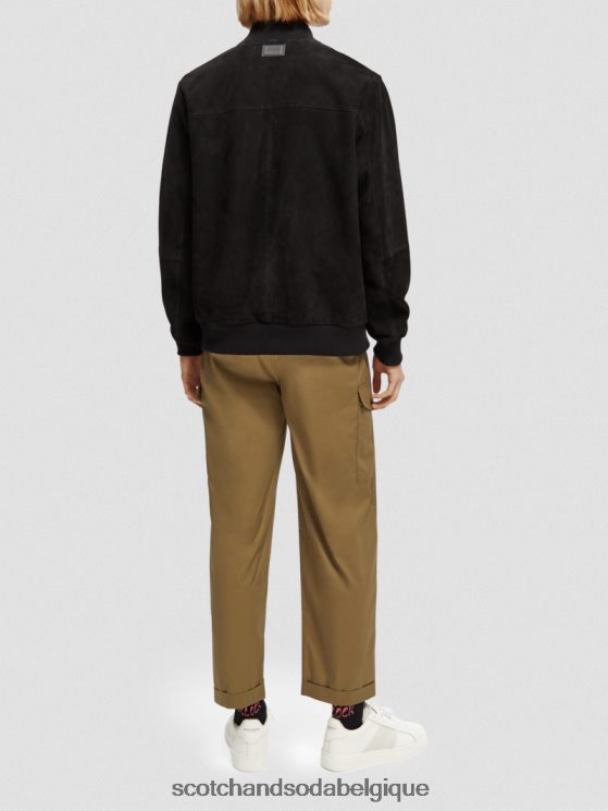 vêtements Scotch & Soda blouson aviateur en daim à broderies- Scotch and Soda femme noir 6BZRBF563