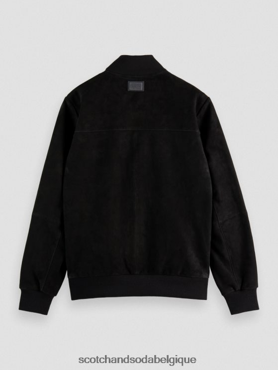 vêtements Scotch & Soda blouson aviateur en daim à broderies- Scotch and Soda femme noir 6BZRBF563