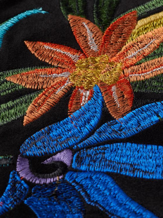 vêtements Scotch & Soda blouson aviateur en daim à broderies- Scotch and Soda femme noir 6BZRBF563