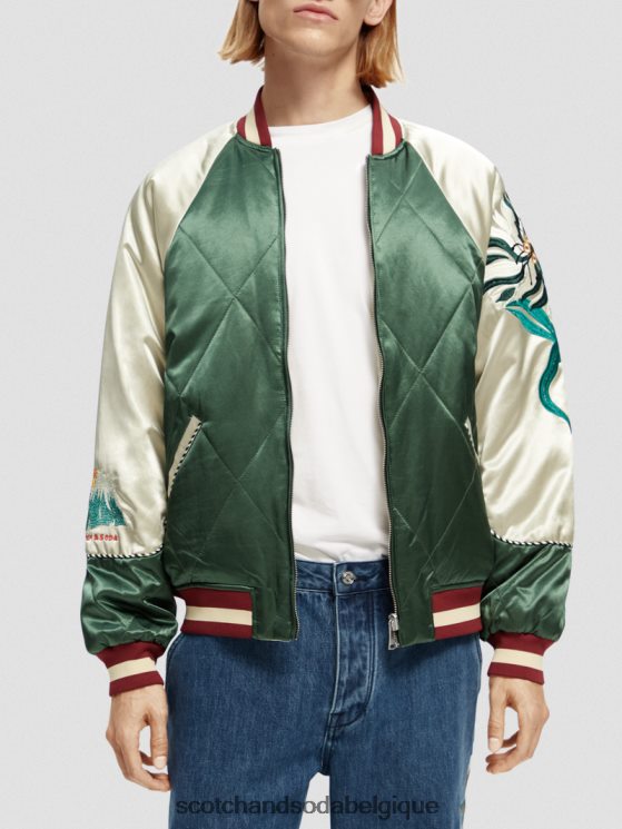 vêtements Scotch & Soda blouson aviateur en satin brodé- Scotch and Soda outlet combiner un 6BZRBF559
