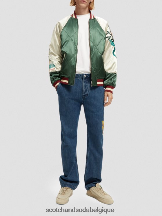 vêtements Scotch & Soda blouson aviateur en satin brodé- Scotch and Soda outlet combiner un 6BZRBF559